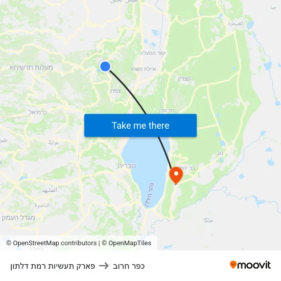 פארק תעשיות רמת דלתון to כפר חרוב map
