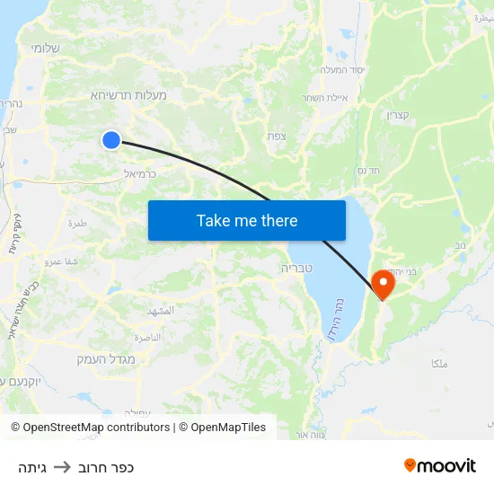 גיתה to כפר חרוב map