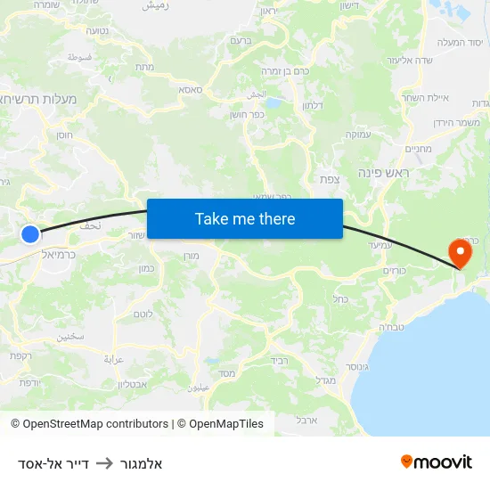 דייר אל-אסד to אלמגור map