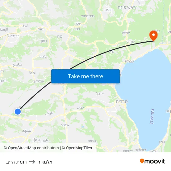 רומת הייב to אלמגור map