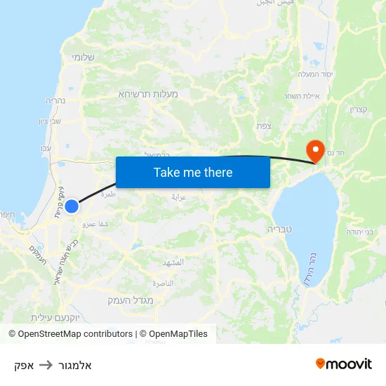 אפק to אלמגור map