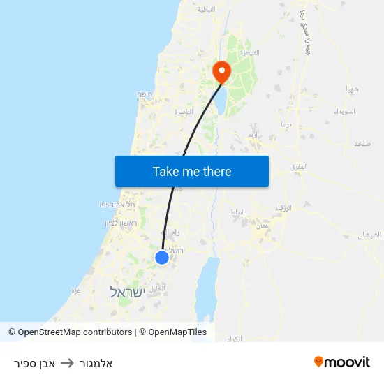 אבן ספיר to אלמגור map