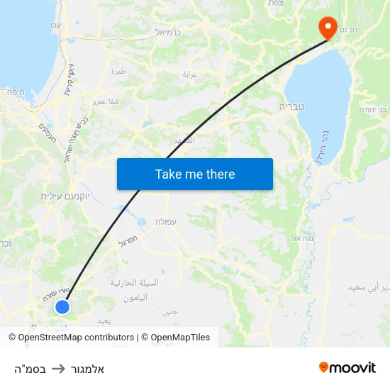 בסמ"ה to אלמגור map