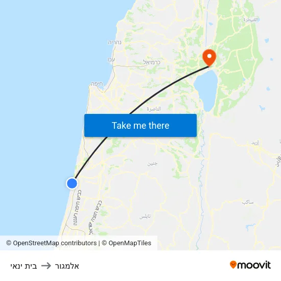 בית ינאי to אלמגור map