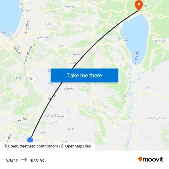 חרמש to אלמגור map