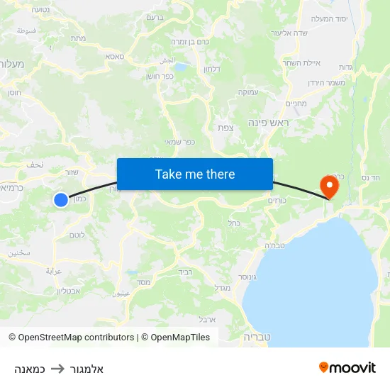 כמאנה to אלמגור map