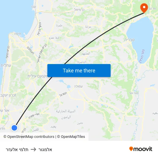 תלמי אלעזר to אלמגור map