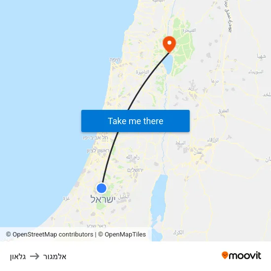 גלאון to אלמגור map