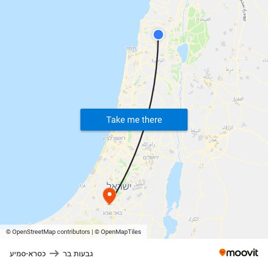 כסרא-סמיע to גבעות בר map