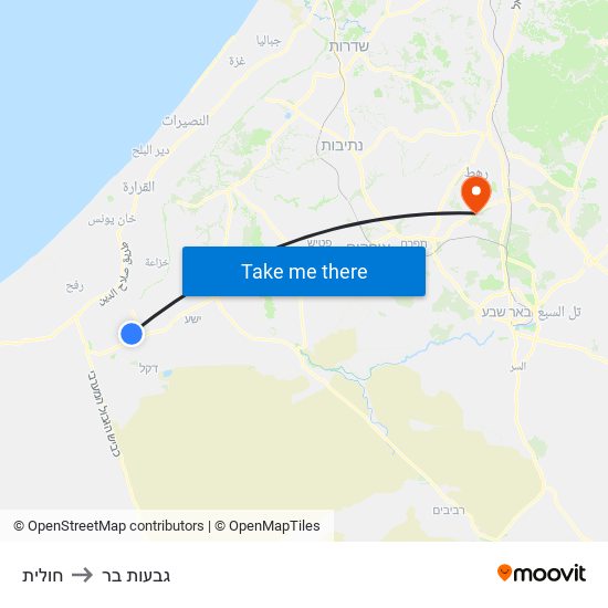 חולית to גבעות בר map