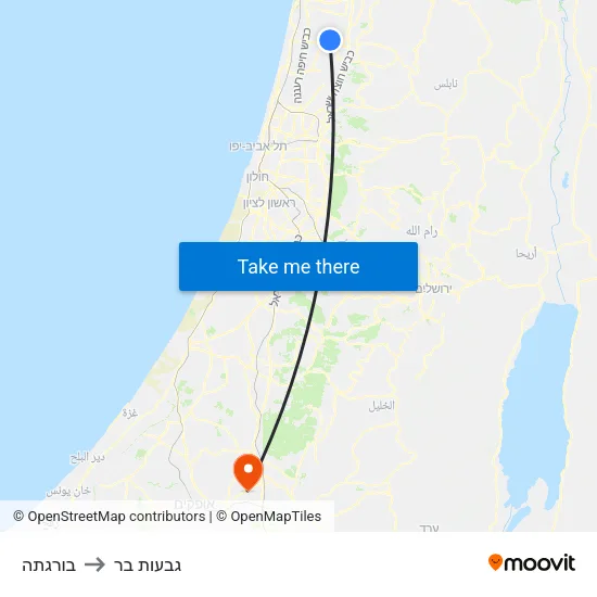 בורגתה to גבעות בר map
