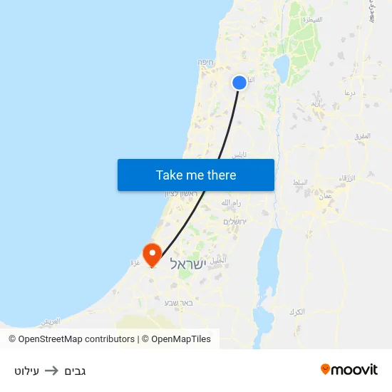 עילוט to גבים map