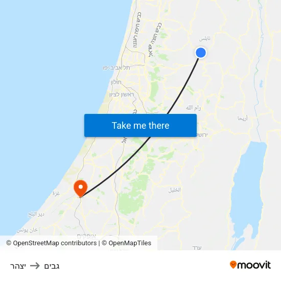 יצהר to גבים map