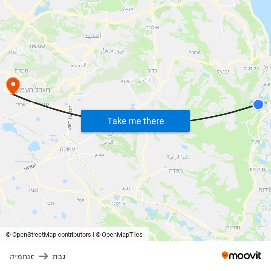 מנחמיה to גבת map