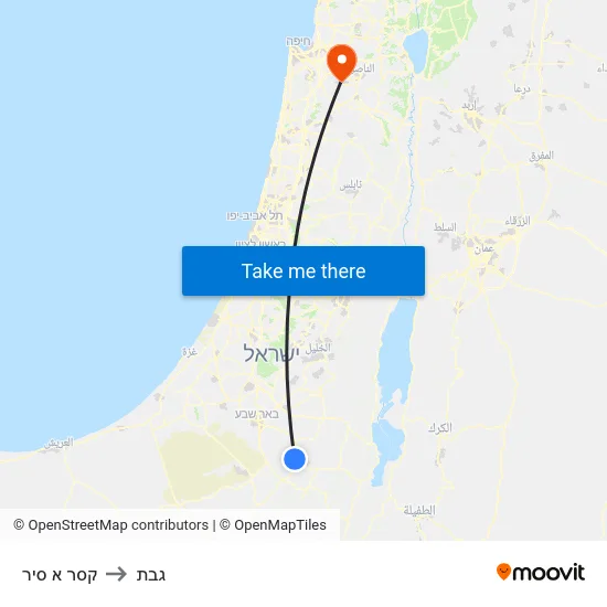 קסר א סיר to גבת map