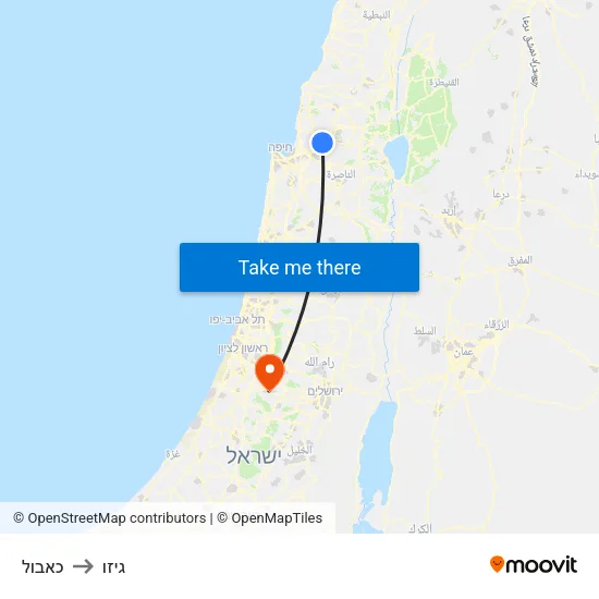 כאבול to גיזו map