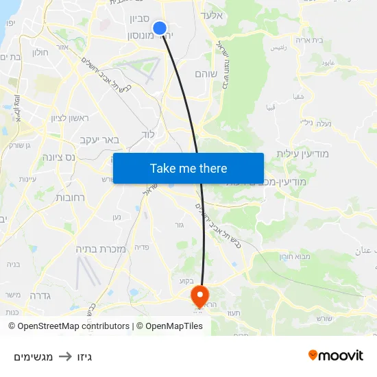 מגשימים to גיזו map