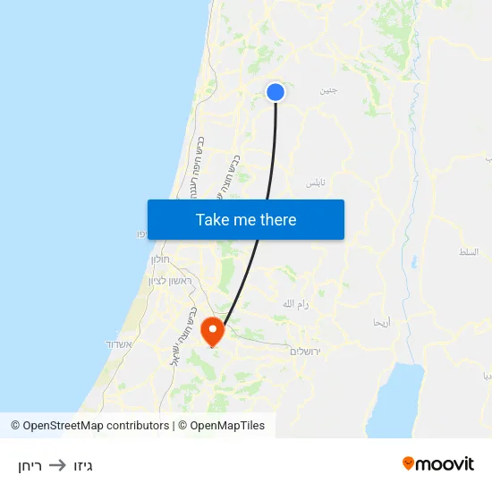 ריחן to גיזו map