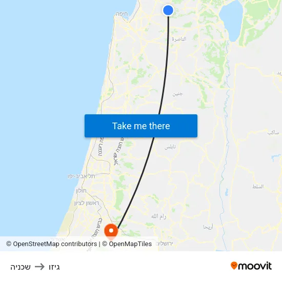 שכניה to גיזו map