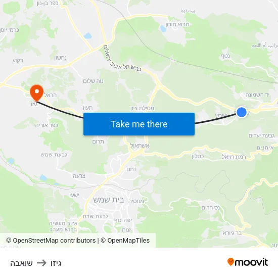 שואבה to גיזו map