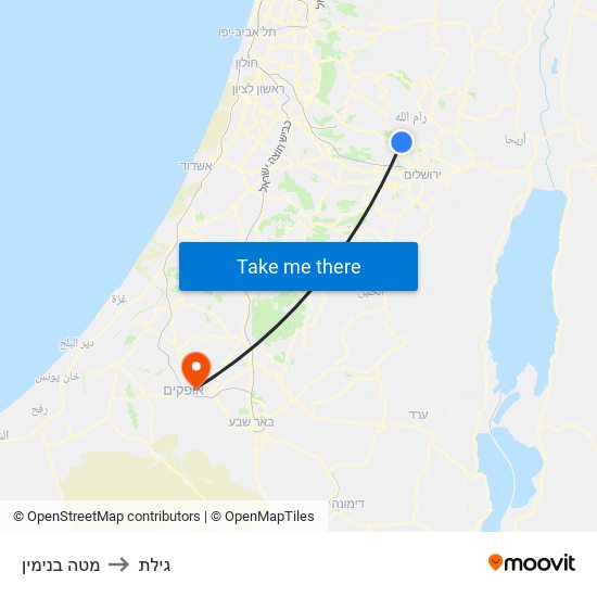 מטה בנימין to גילת map