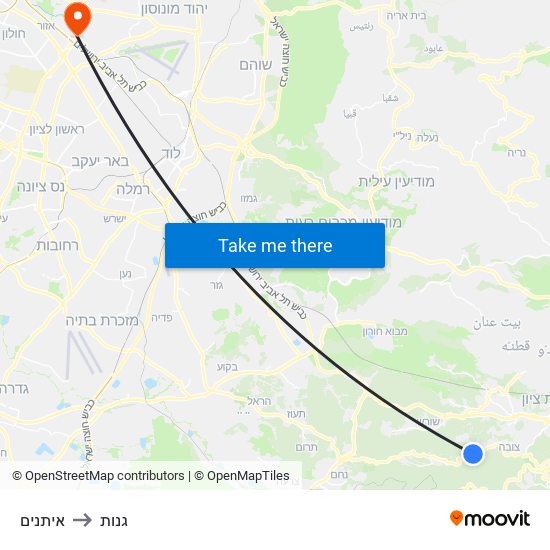 איתנים to גנות map