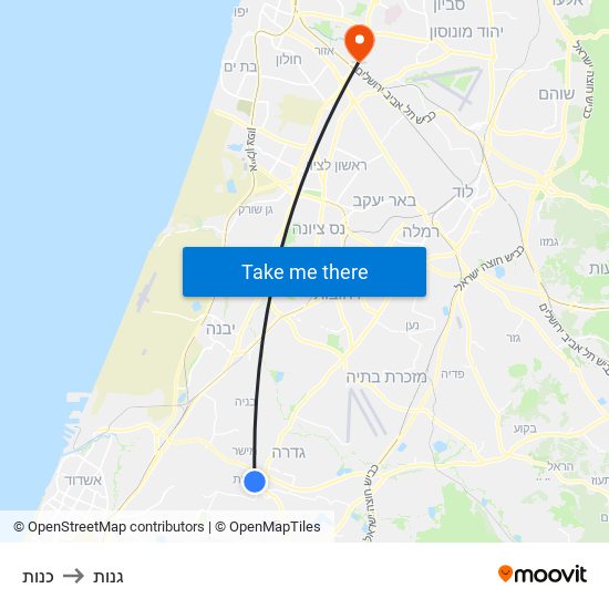 כנות to גנות map