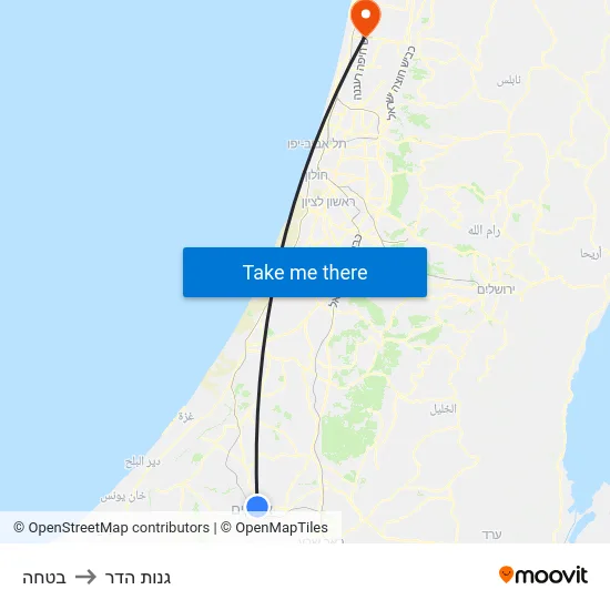 בטחה to גנות הדר map