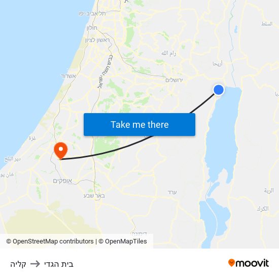 קליה to בית הגדי map