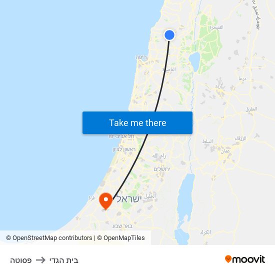 פסוטה to בית הגדי map