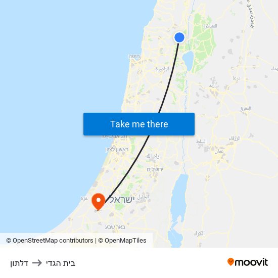 דלתון to בית הגדי map