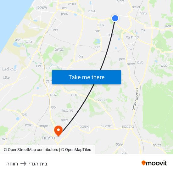 רווחה to בית הגדי map