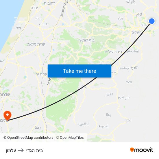 עלמון to בית הגדי map