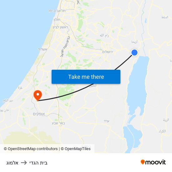 אלמוג to בית הגדי map