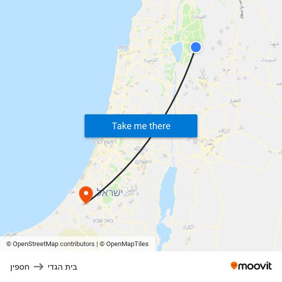 חספין to בית הגדי map