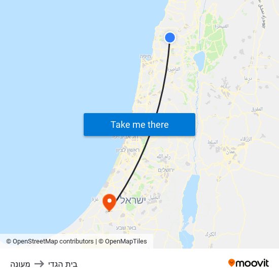 מעונה to בית הגדי map