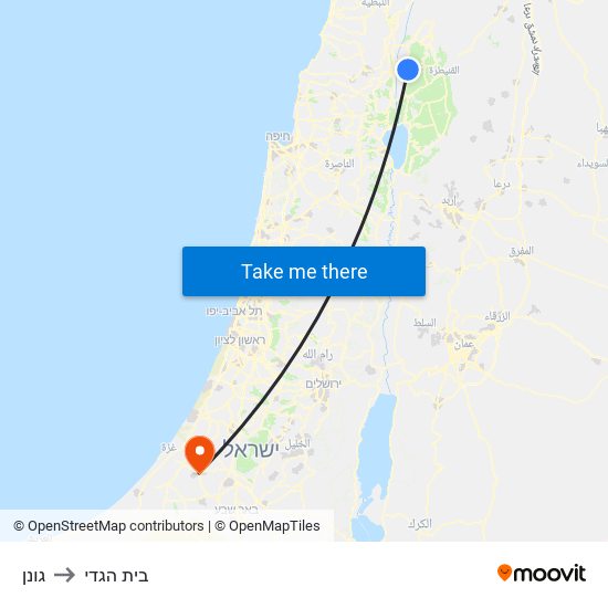 גונן to בית הגדי map