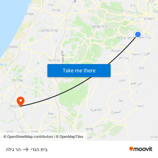 הר גילה to בית הגדי map