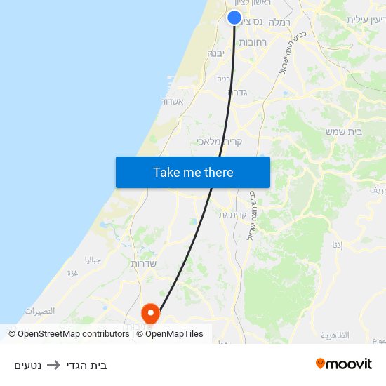 נטעים to בית הגדי map