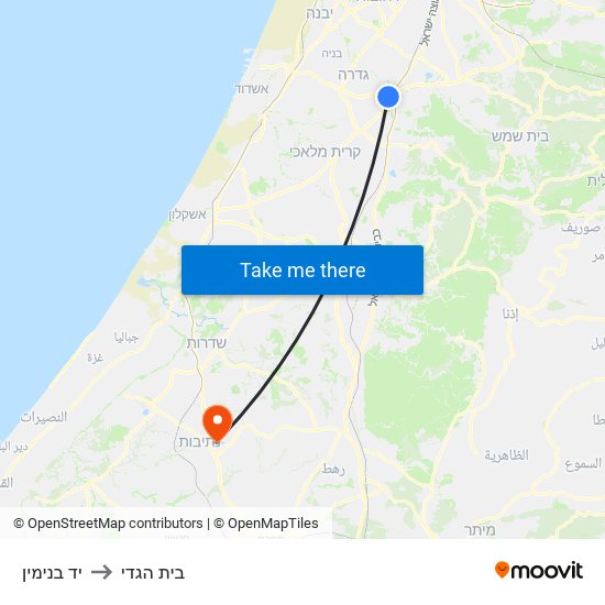 יד בנימין to בית הגדי map