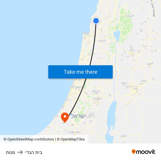 מנות to בית הגדי map