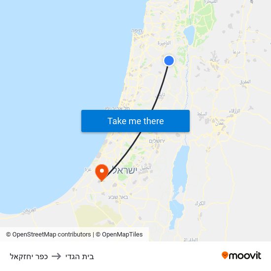 כפר יחזקאל to בית הגדי map