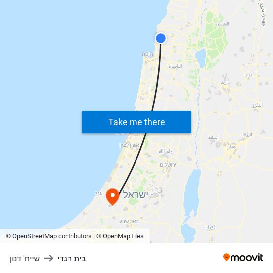 שייח' דנון to בית הגדי map