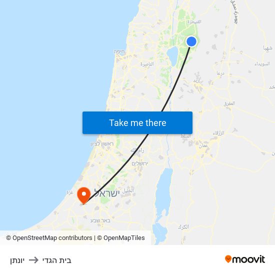 יונתן to בית הגדי map