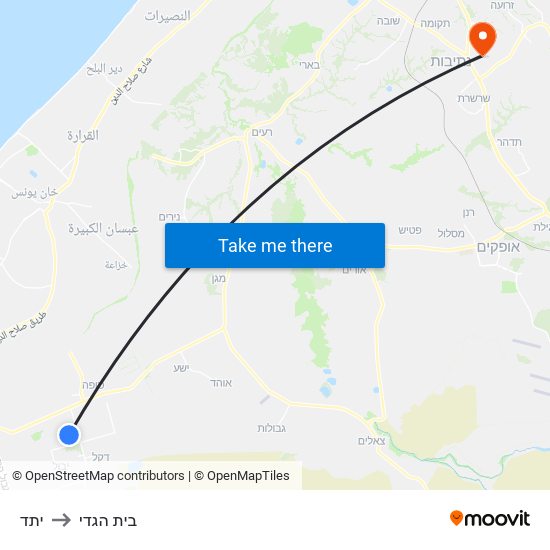 יתד to בית הגדי map