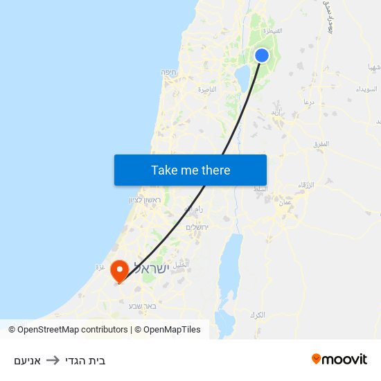 אניעם to בית הגדי map