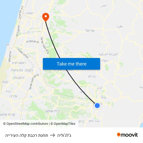 תחנת רכבת קלה העירייה to ג'לג'וליה map