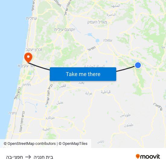 חפצי-בה to בית חנניה map