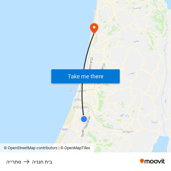 סתרייה to בית חנניה map