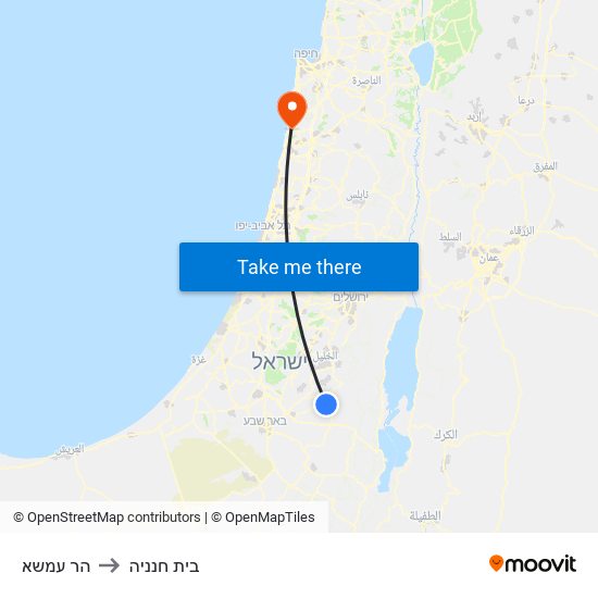 הר עמשא to בית חנניה map